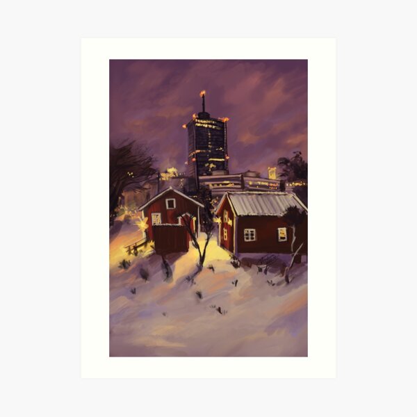 Winter Skyline Art Print