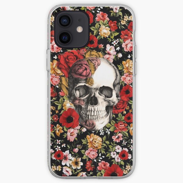 In bloom floral skull iPhone Soft Case