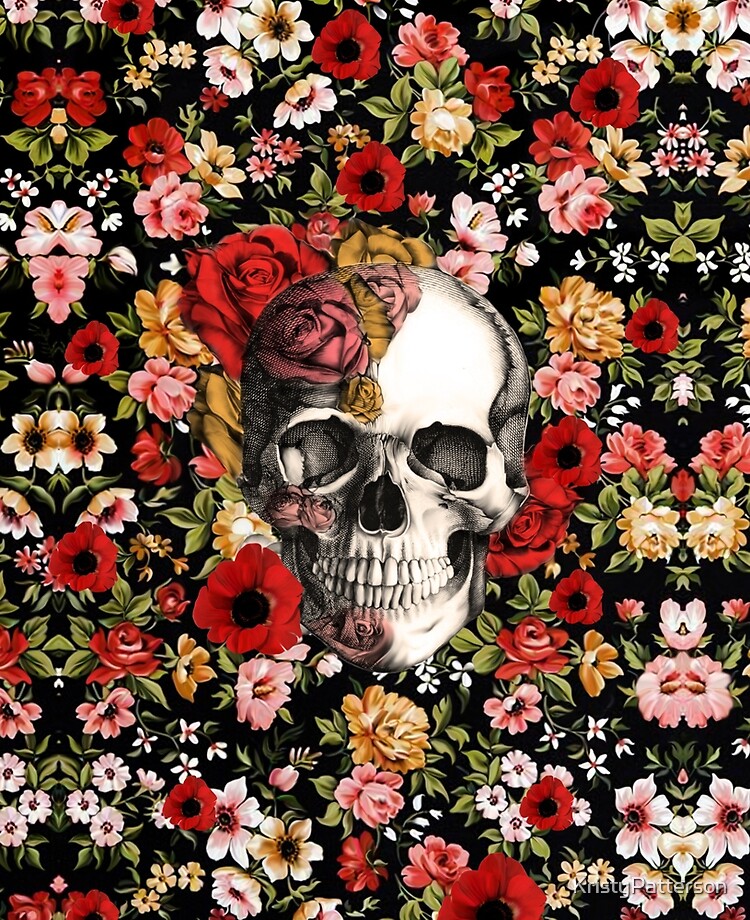 In Bloom Floral Skull Ipad Case Skin By Kristypatterson Redbubble