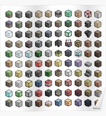 100 Minecraft Blocks Poster