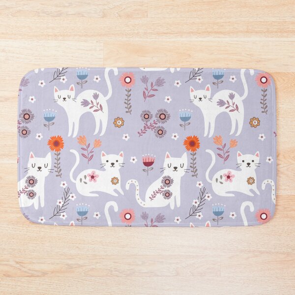 Item preview, Cats pattern with flowers designed and sold by Timegraf.