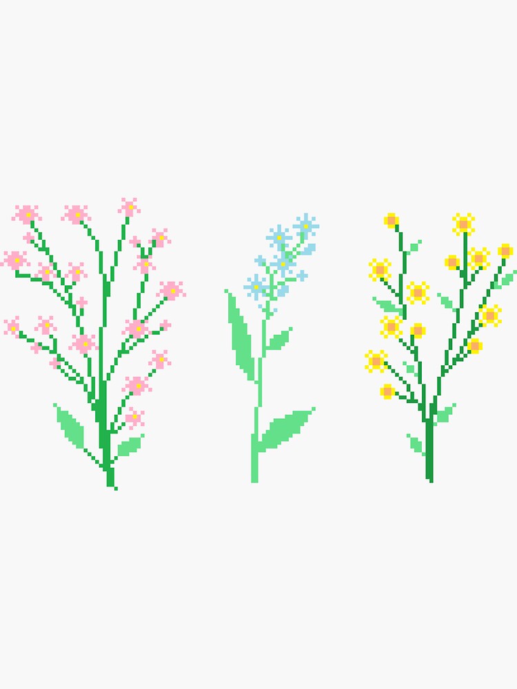 Thumbnail 3 of 3, Sticker, Pixel Flora designed and sold by pixelins.