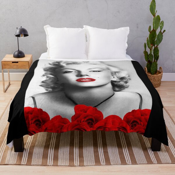Engshi Coperte e trapunte Marilyn Monroe Throw Blankets Microfiber Bedspreads Fleece Blankets Ultra Soft Coral Bedcover for Bedroom Living Room Sofa Couch 50x40 Inches 