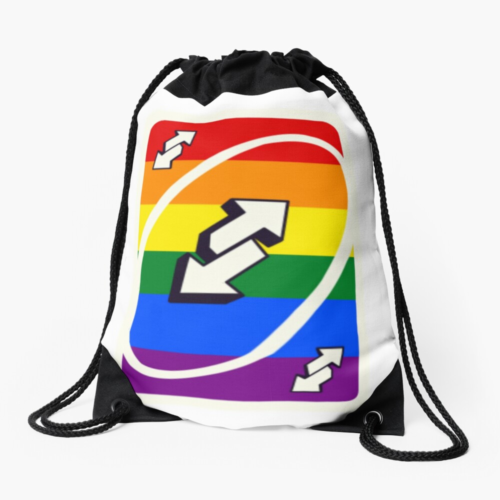 Uno Reverse Card Lgbtq Version Drawstring Bag By Blinkgirlie Redbubble