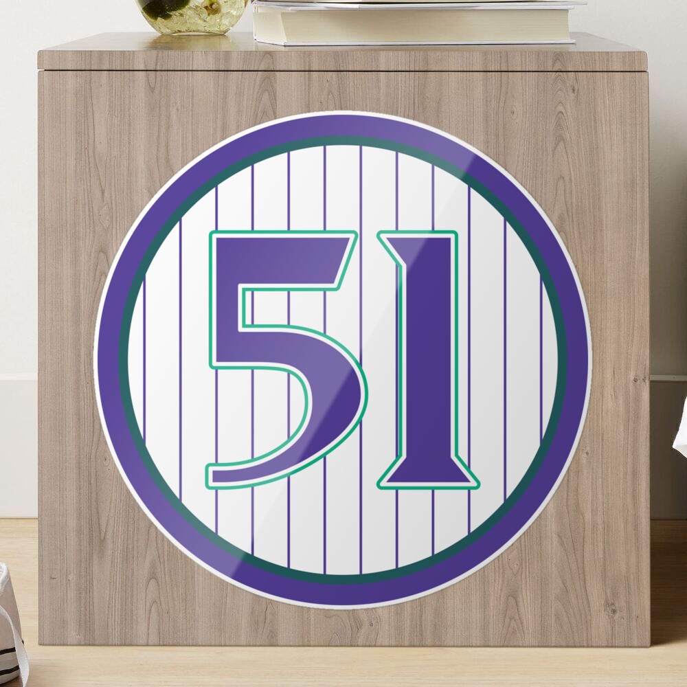 Randy Johnson #51 Jersey Number Sticker for Sale by StickBall