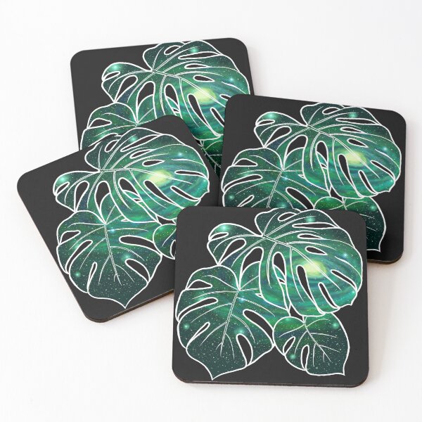 Item preview, Monstera Constellation - WHITE OUTLINE ON BLACK designed and sold by EmpressEyrie.