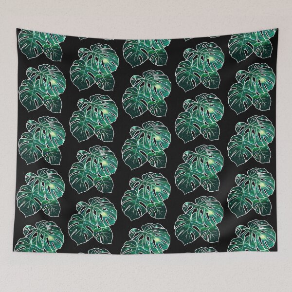 Item preview, Monstera Constellation - WHITE OUTLINE ON BLACK designed and sold by EmpressEyrie.