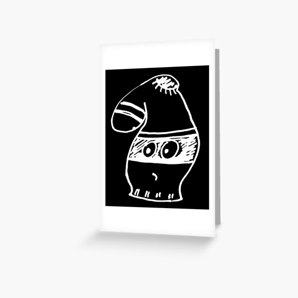 Young Criminal Halloween costume (white on black) Greeting Card