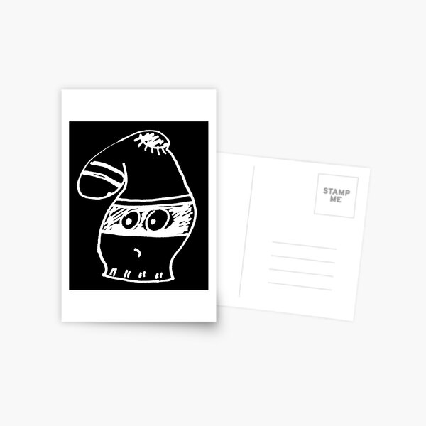 Young Criminal Halloween costume (white on black) Postcard