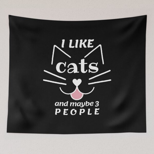 Item preview, I Like Cats and Maybe 3 People - Cat Lover - Cat Mom & Cat Dad designed and sold by AnyLeck.