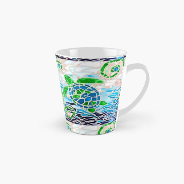 Turtle Mosaic Turquoise Tall Mug