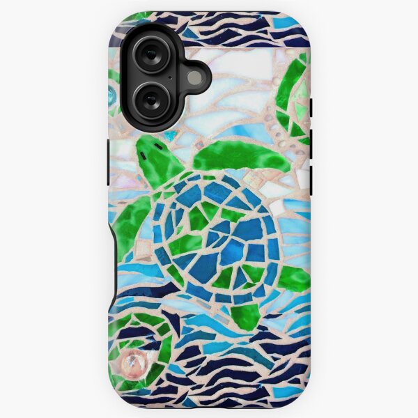 Turtle Mosaic Turquoise iPhone Tough Case
