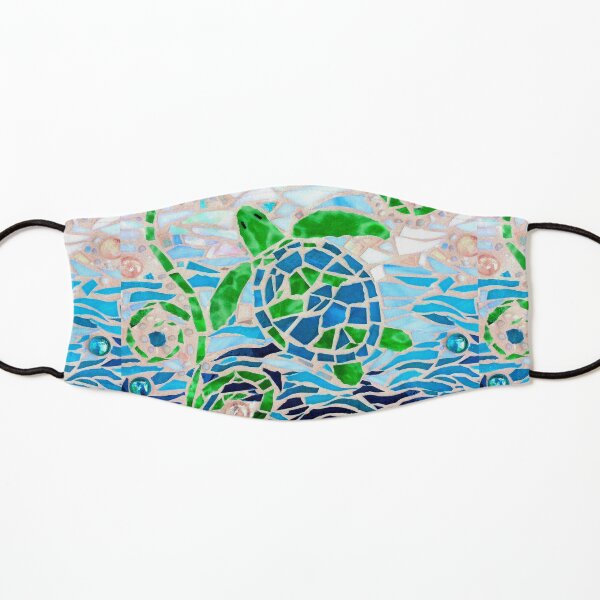 Turtle Mosaic Turquoise Kids Mask