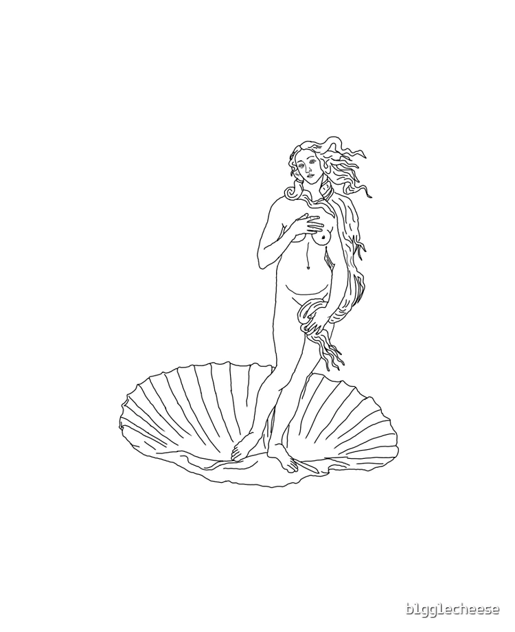 The birth of venus line art | iPad Case & Skin