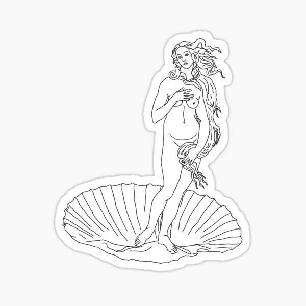 The birth of venus line art