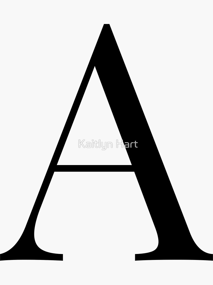 Letter A in a Classic Font Sticker for Sale by Kaitlyn Hart