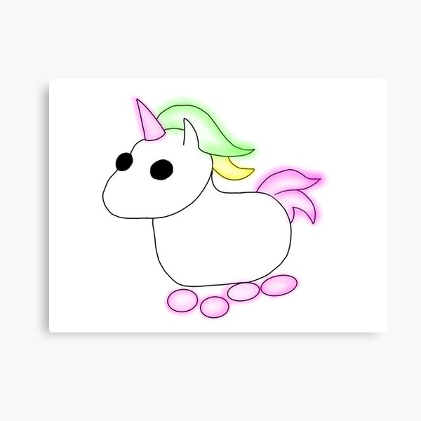 Roblox Neon Unicorn Canvas Prints Redbubble - neon unicorn adopt me roblox