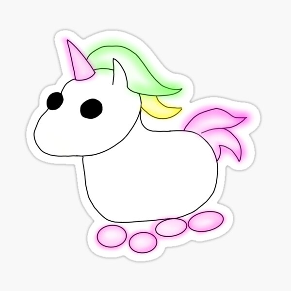 Adopt Me Neon Unicorn Sticker By Bbstickersart Redbubble - roblox adopt me neon unicorn