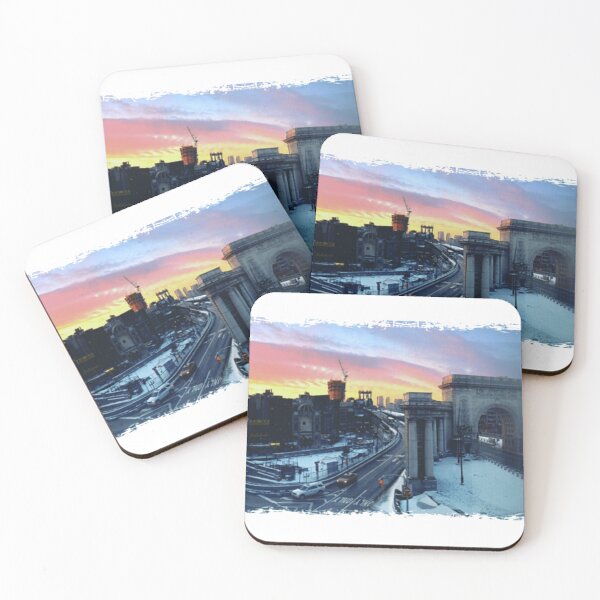 Item preview, New York Sunrise in Chinatown Illuminates the Manhattan Bridge Arch and Colonnade designed and sold by MajestyMaker.