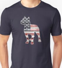 Patriotic Pitbull, American Flag Slim Fit T-Shirt