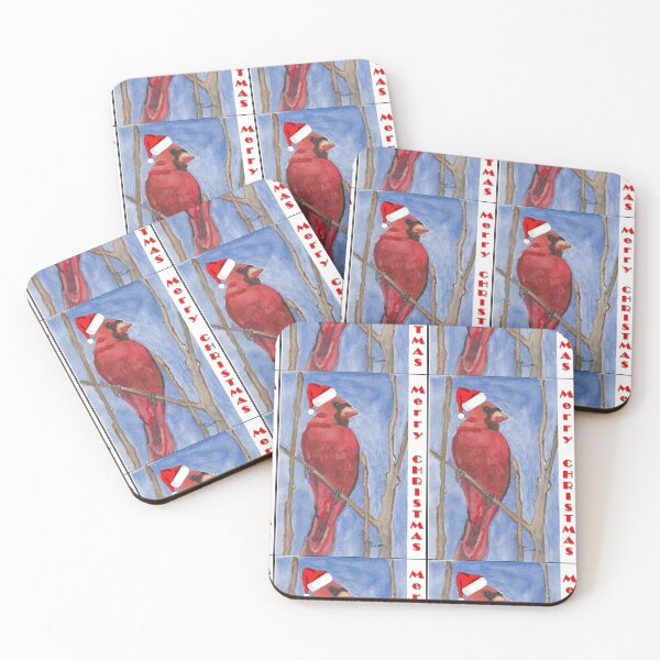 Item preview, Red Watercolor Cardinal Merry Christmas Design designed and sold by AliCatOriginals.
