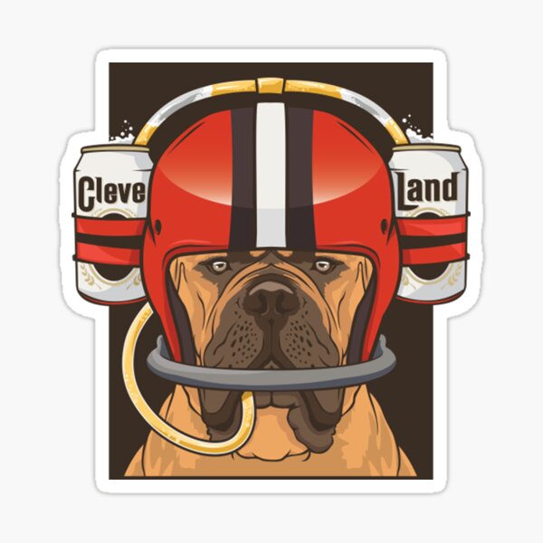 Cleveland Browns Beer Dog Shirt Sticker