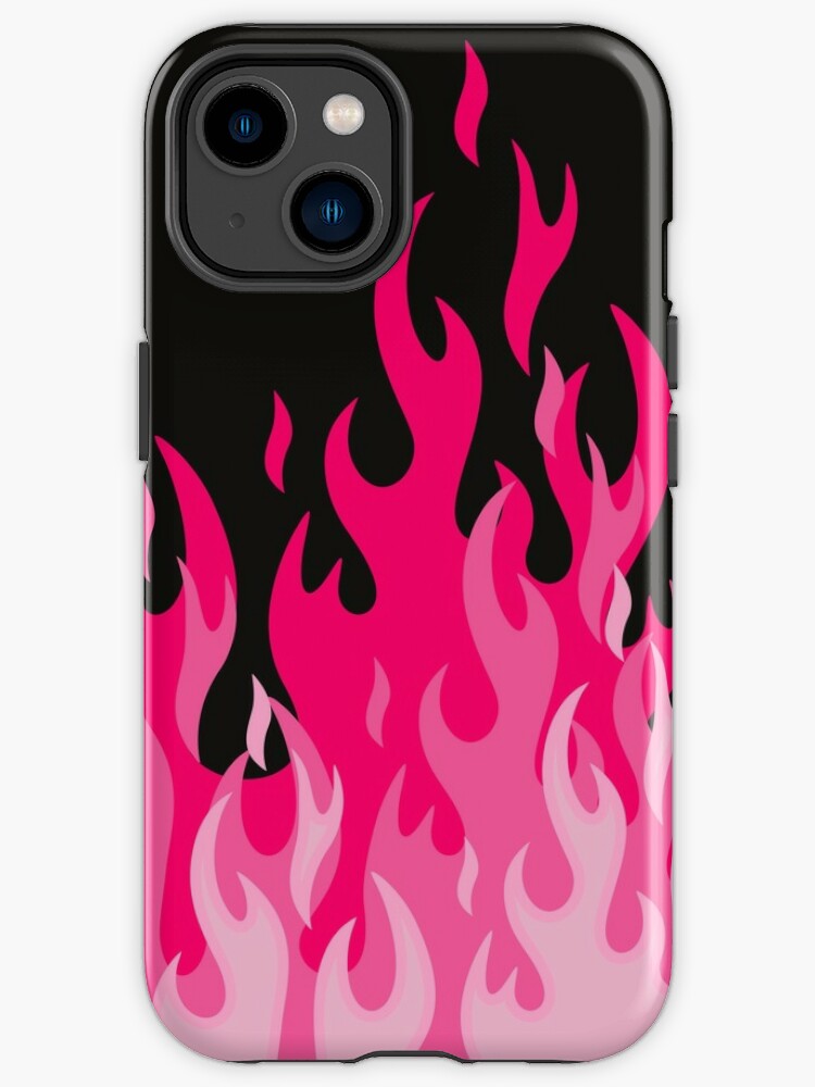 Funda para el móvil rosa con diseño de llamas de Madein.