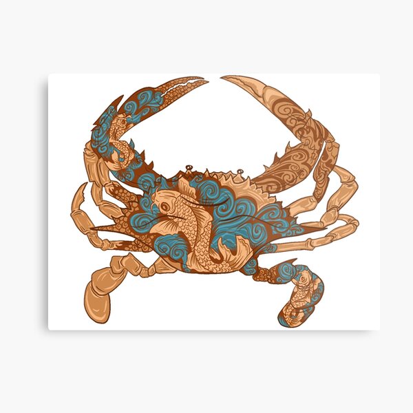 Crab Tattoo Metal Prints for Sale