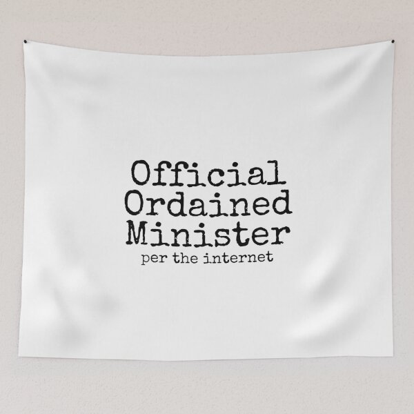 Item preview, Official Ordained Minister Per The Internet - black text designed and sold by MixedBagMerch.