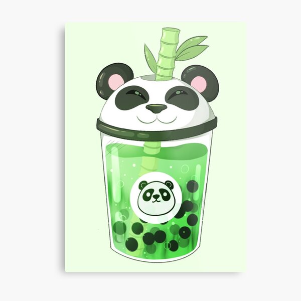 Kawaii Panda Bubble Tea' Poster, picture, metal print, paint by schmugo