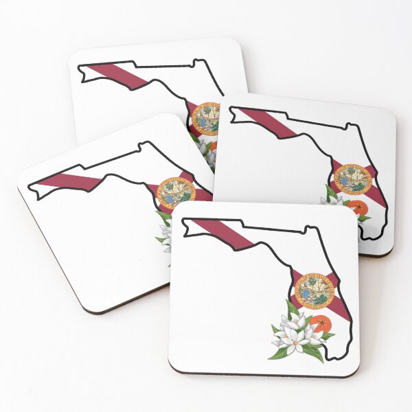 Item preview, State of Florida Flag with State Flower Orange Blossom designed and sold by Gsallicat.