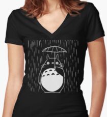 Totoro Women's Fitted V-Neck T-Shirt