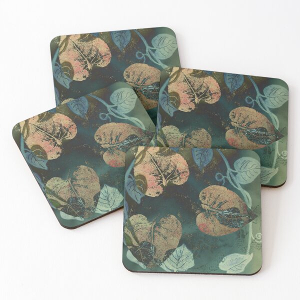 Item preview, Floral Leaves, Watercolor Print, Botanical design Pastel green blue leaf vine  designed and sold by ZenArt-Fern.