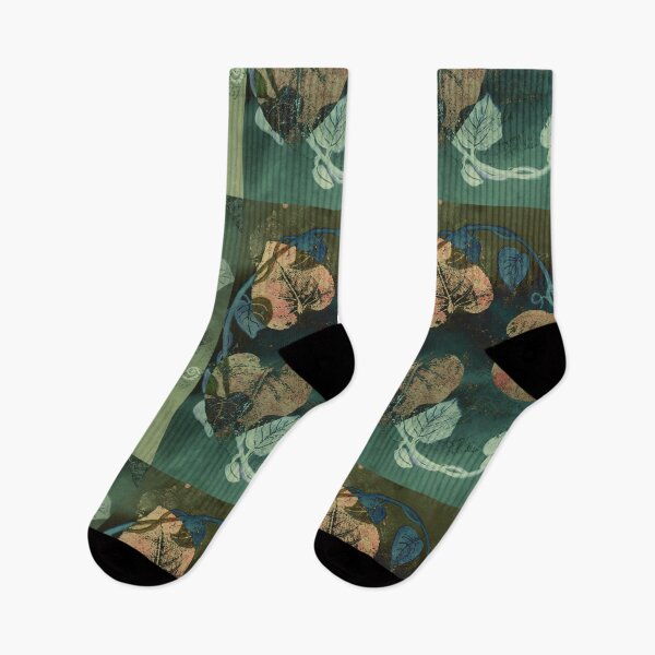 Item preview, Floral Leaves, Watercolor Print, Botanical design Pastel green blue leaf vine  designed and sold by ZenArt-Fern.