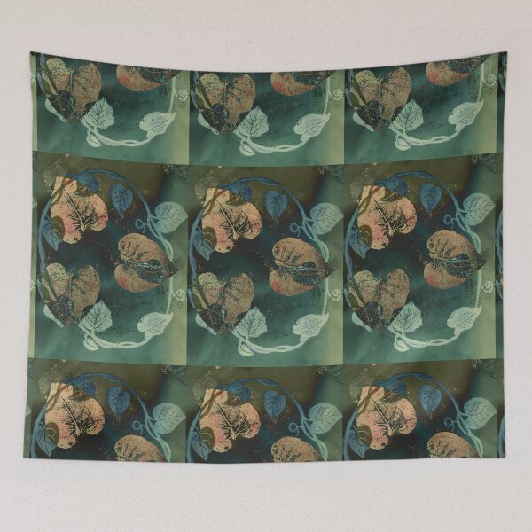 Item preview, Floral Leaves, Watercolor Print, Botanical design Pastel green blue leaf vine  designed and sold by ZenArt-Fern.