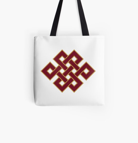 Buddhist Endless Knot All Over Print Tote Bag