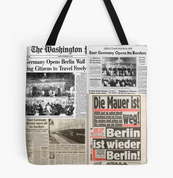 Fall of the Berlin Wall - Newspaper Collage Art Board Print for Sale by  HereIsTheNews