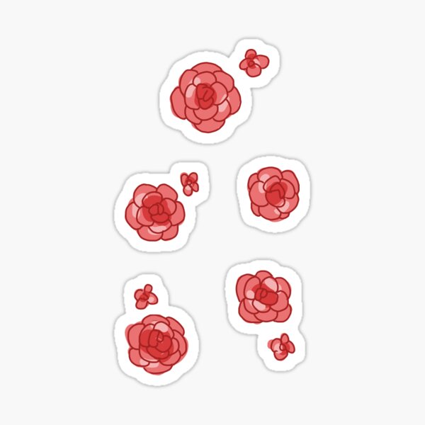 Burgundy Flowers Stickers for Sale