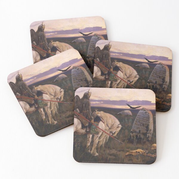 Viktor Mikhailovich Vasnetsov  (1848–1926).  Виктоp Михайлович Васнецов.  Knight at the Crossroads. Coasters (Set of 4)