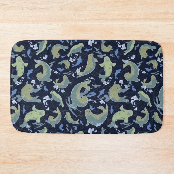 Item preview, Playful Seals Deep Blue designed and sold by kittyartstudio.