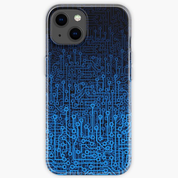 Reboot III BLUE Computer Circuit Board Pattern iPhone Soft Case
