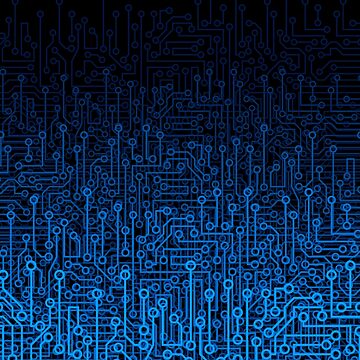 Artwork thumbnail, Reboot III BLUE Computer Circuit Board Pattern by GrandeDuc