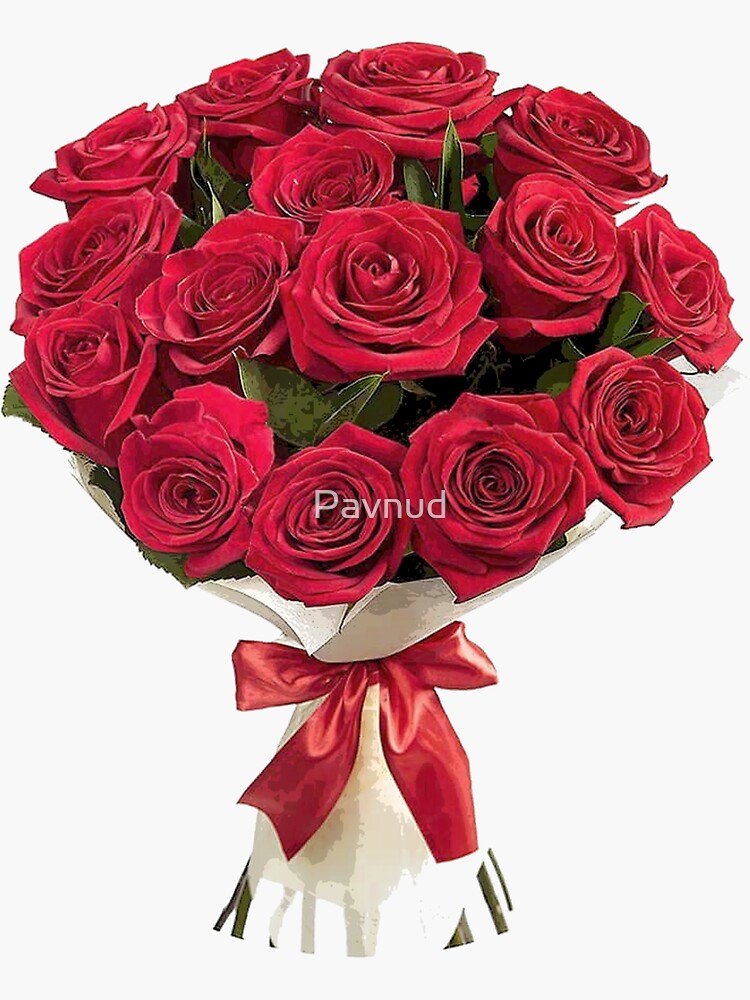 Pegatina for Sale con la obra «Ramo de rosas rojas de San Valentín