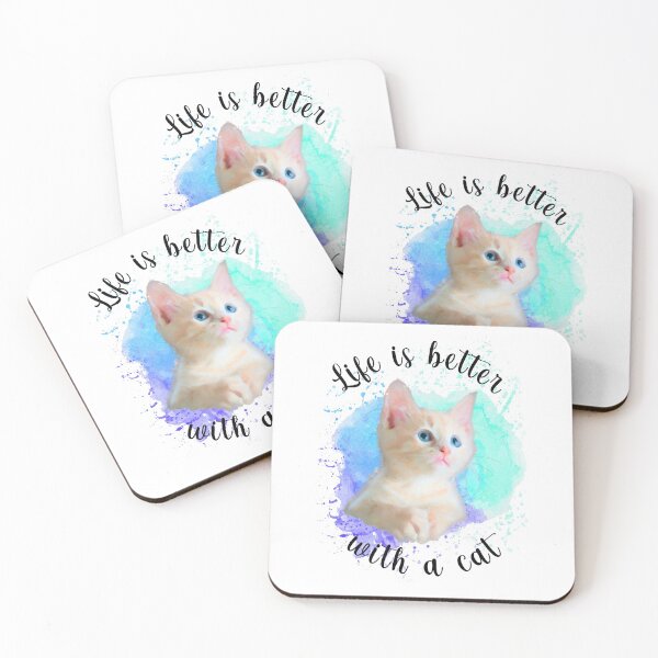 Item preview, Life is Better With a Cat, Sticker T-Shirt Laptop Water Bottle designed and sold by StickerArtwork.
