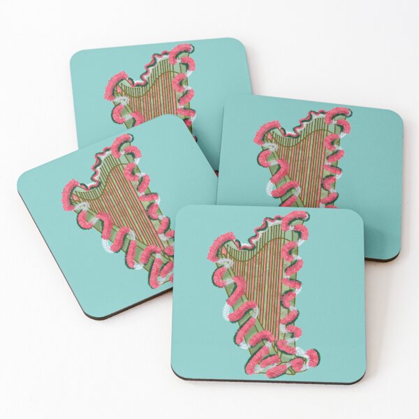 Item preview, harp floral vines illustration designed and sold by crizzysketch.