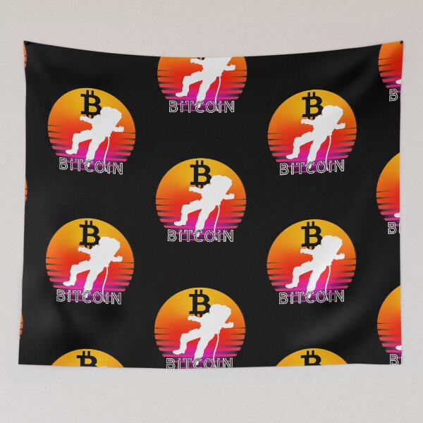 Artikelvorschau, Bitcoin Space Man Sonnenuntergang entworfen und verkauft von Bitcoin-Fashion.