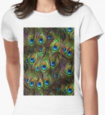 Peacock Feathers Invasion Women's Fitted T-Shirt