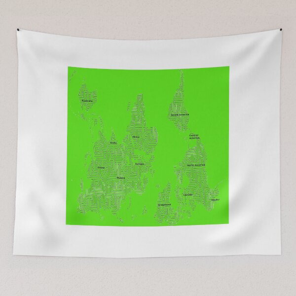 Item preview, Upside down map. Digital circuit board layout map of the world in neon. Cool sticker, poster or something you like. designed and sold by Designur4rb.
