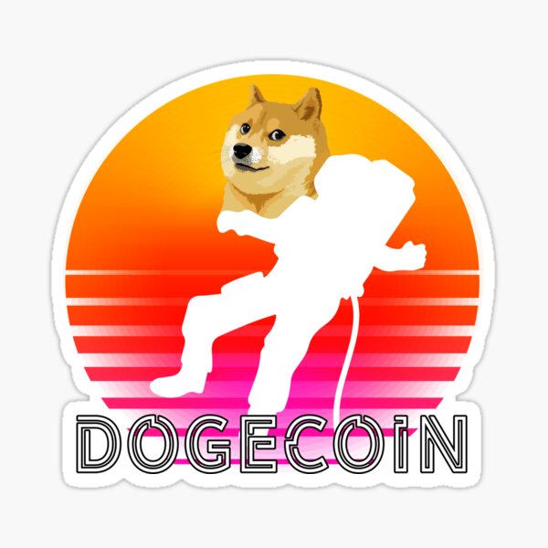 Artikel-Vorschau von Dogecoin DOGE Space Man Sonnenuntergang, designt und verkauft von Bitcoin-Fashion.