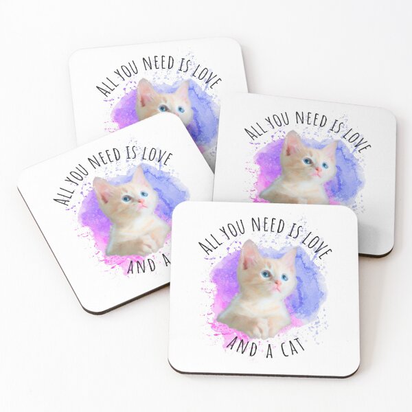 Item preview, All You Need is Love and a Cat, Sticker T-Shirt Laptop Water Bottle designed and sold by StickerArtwork.